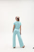 FRENCH TERRY PLEATED WIDE LEG PANT